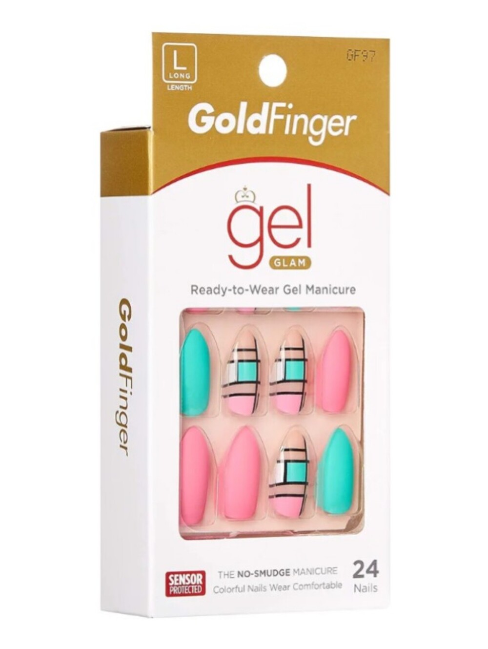 Kiss Gold Finger Gel Glam 24 Nails